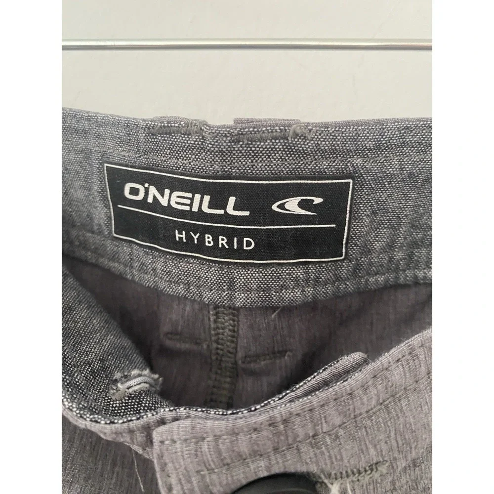 O'Neill Men's Gray Hybrid Stretch Walking Board Shorts Size 40 Flat Front